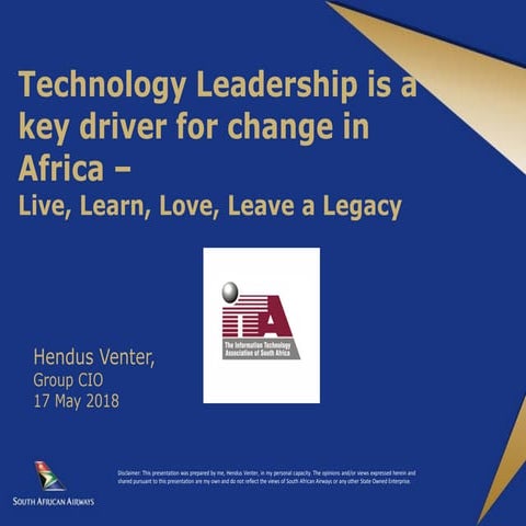 Technology Leadership is a key driver for change in Africa 