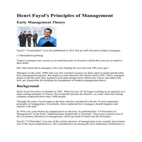Henri fayol management principles