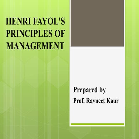 Henri fayol's principles of management
