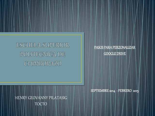 PASOS PARA PERSONALIZAR GOOGLE DRIVE