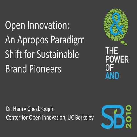 Open Innovation: An Paradigm Shift for Sustainable Brand Pioneers - Henry Che...