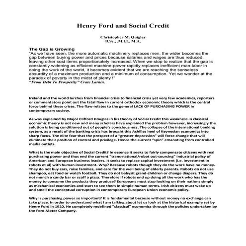 Henry Ford and Social Credit