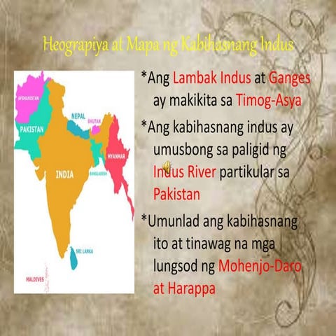 Heograpiya at mapa ng kabihasnang indus