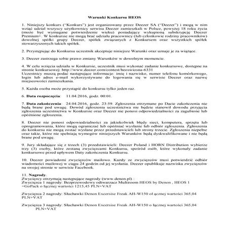 Heos regulamin wiosna 2016