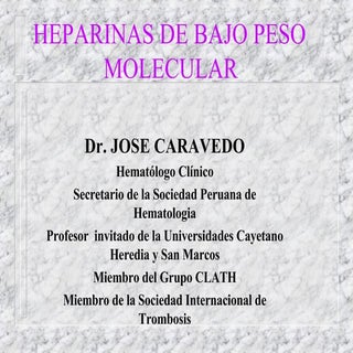 Heparinas Bajo Peso Molecular