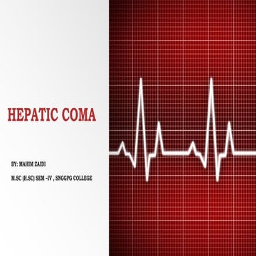 Hepatic coma : liver disease the loss of brain function when a damaged liver ...
