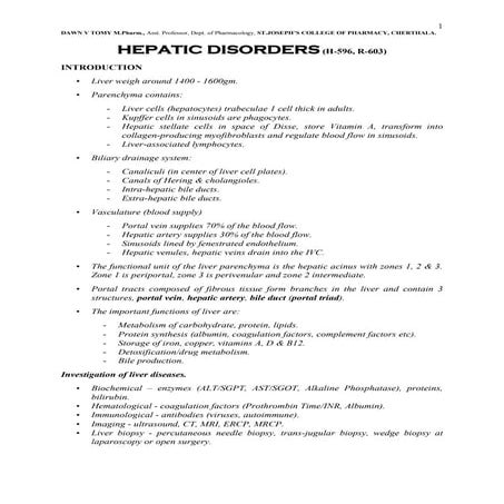 Hepatic disorders