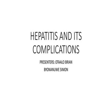 Hepatitis and its complications