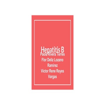 VACUNA CONTRA EL VIRUS DE LA HEPATITIS B | PPTX