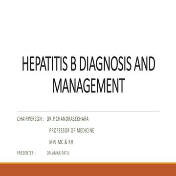 Hepatitis B diagnosis and management an update | PPTX