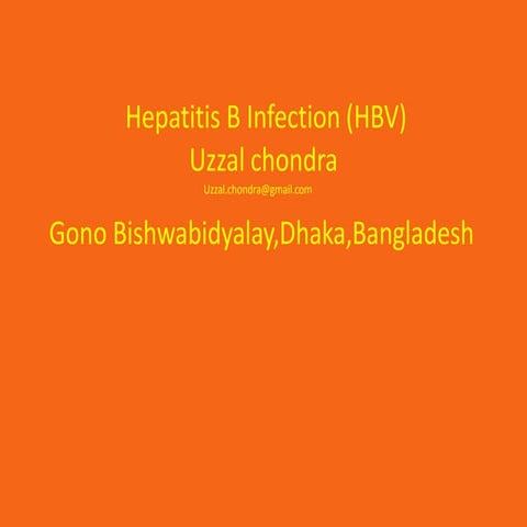 Presentation on hepatitis b virus infection | PPTX