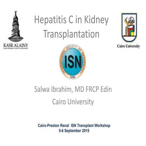 Hepatitis C in kidney transplantation