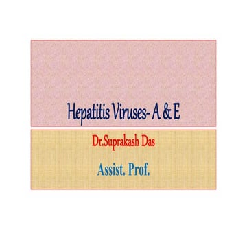 Hepatitis viruses a &amp; e