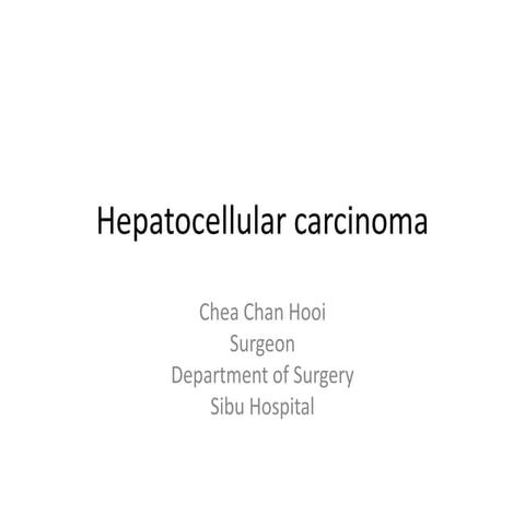 Hepatocellular carcinoma | PPTX