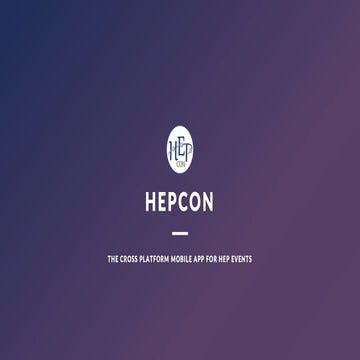 HEPCon - the conference platform that transforms corporate and scientific conferences into seamless, interactive mobile experiences