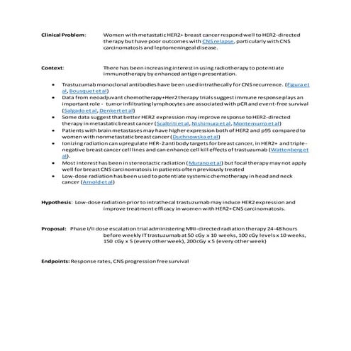 Trastuzumab + low dose radiation for HER2+ CNS progression in metastatic brea...