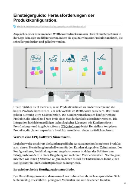 Herausforderungen produktkonfiguration