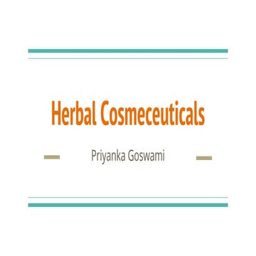 Herbal cosmeceuticals