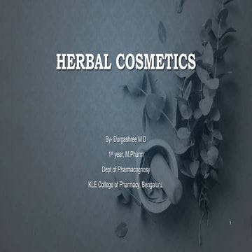 Herbal Cosmectics- Durgashree Diwakar