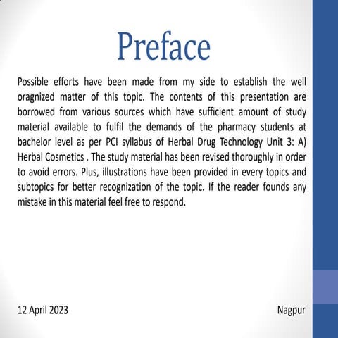 Herbal Cosmetics Herbal Drug Technology B Pharmacy 