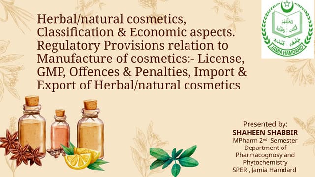 Misbranded and spurious cosmetics | PPTX
