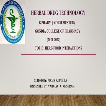 HERB-FOOD INTERACTIONS