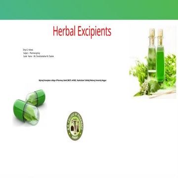 Herbal Excipients (Herbal Drug Technology)