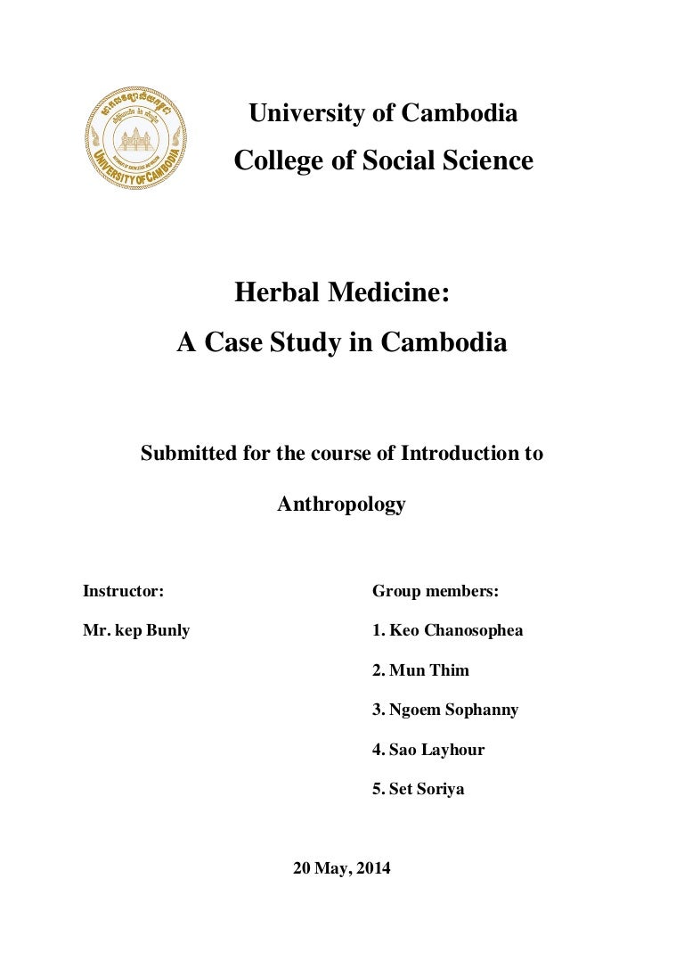 Herbal medicine case study in cambodia