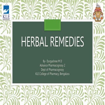 Herbal Remedies- Durgashree Diwakar 