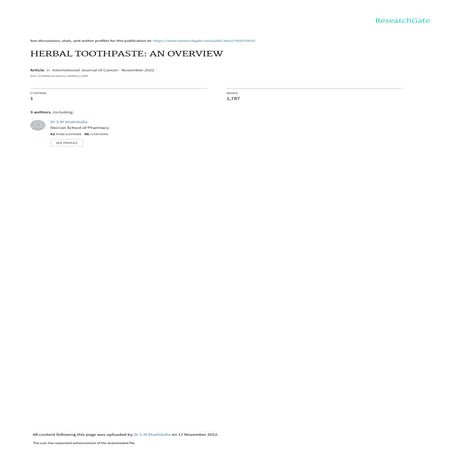 Prepration of herbal toothpaste | DOCX