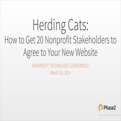 Herding Cats: How to Get 20 Nonprofit Stakeholders to Agree to Your New Website