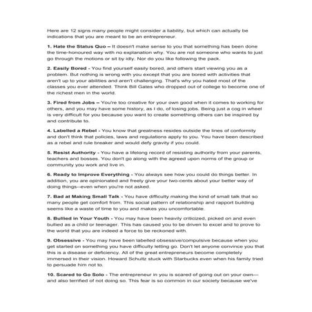 Are you an entrepreneur? 