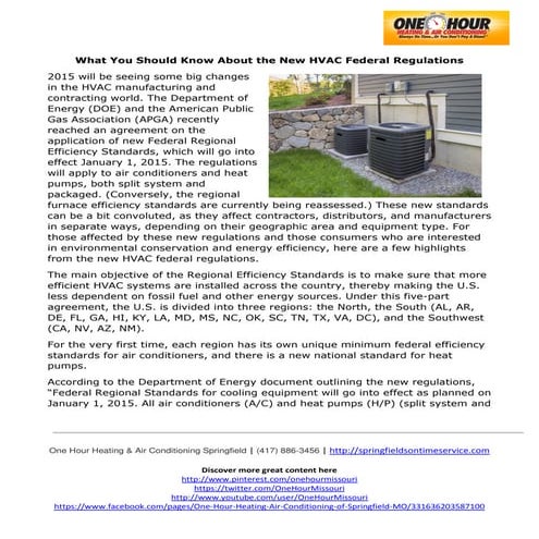 What You Should Know About the New HVAC Federal Regulations