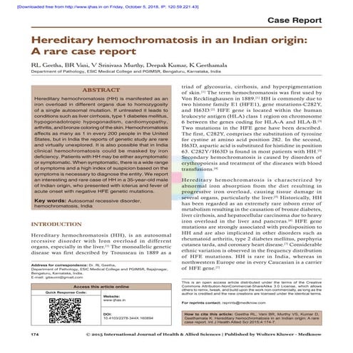 Hereditary hemochromatosis