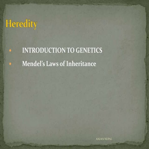 Heredity: Mendel's Laws and Variation Chapter for SEE Nepal
