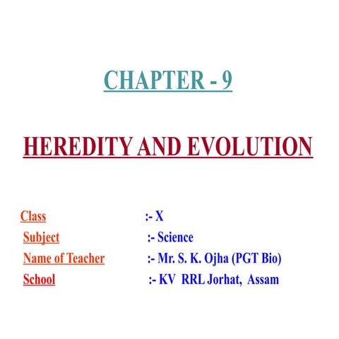 HEREDITY AND EVOLUTION - CBSE Class X ppt