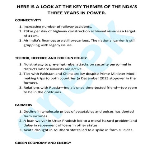 HERE IS A LOOK AT THE KEY THEMES OF THE NDA’S THREE YEARS IN POWER.