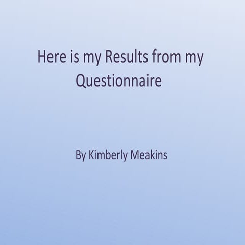 Here is my results from my questionnaire