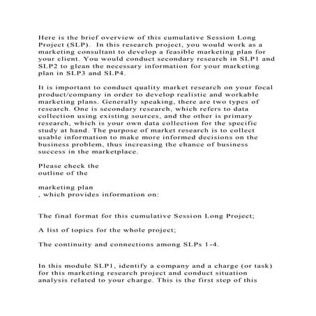 Here is the brief overview of this cumulative Session Long Project (