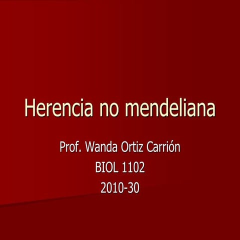 Herencia no mendeliana