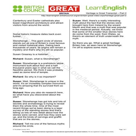 Heritage is great part 2   transcript