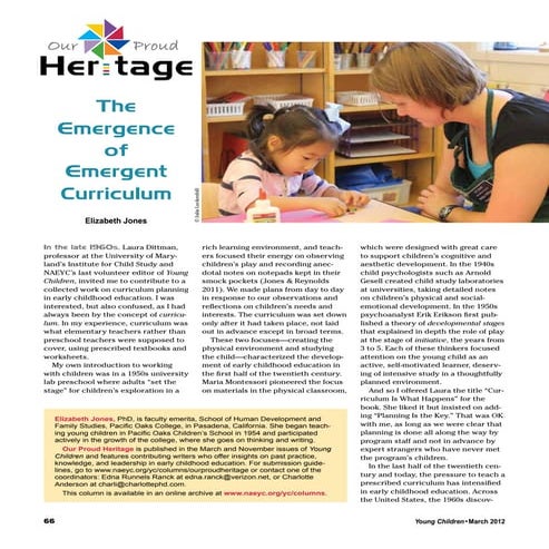Heritage v67 The Emergence of Emergent Curriculum