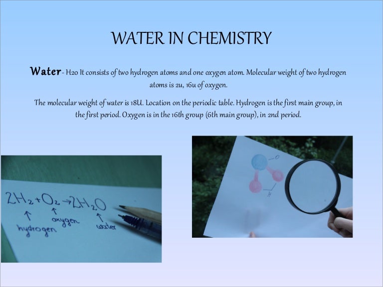 Water in Chemistry