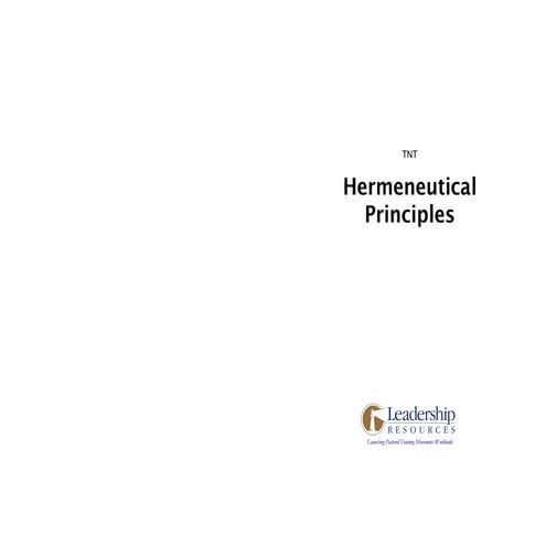 Hermeneutical booklet