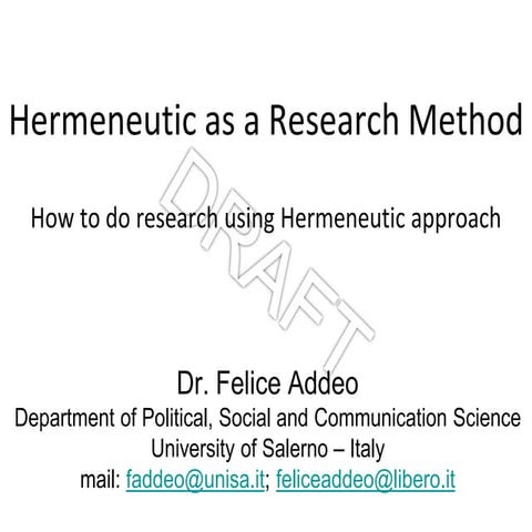 Hermeneutic as a Research Method