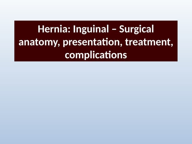 Inguinal hernia examination | PPT