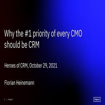 Dr. Florian Heinemann: Why the #1 Priority of Every CMO Should Be CRM