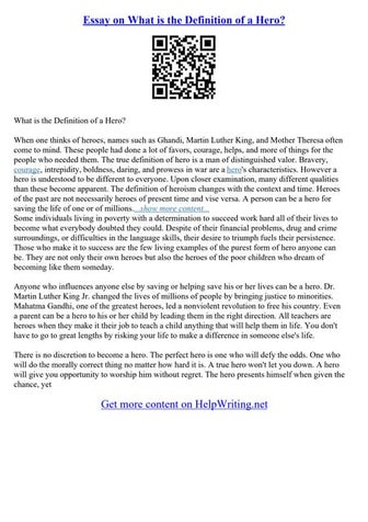 Essay On A Hero | PDF