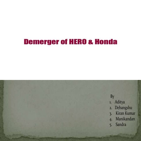 Hero honda Demerger