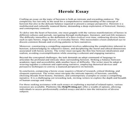 Heroic Essay. The National Graduate School of Quality Management